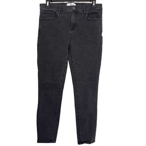 LOFT Size 29/8 Black Denim Legging Crop 5 Pocket Jeans Cotton-Spandex